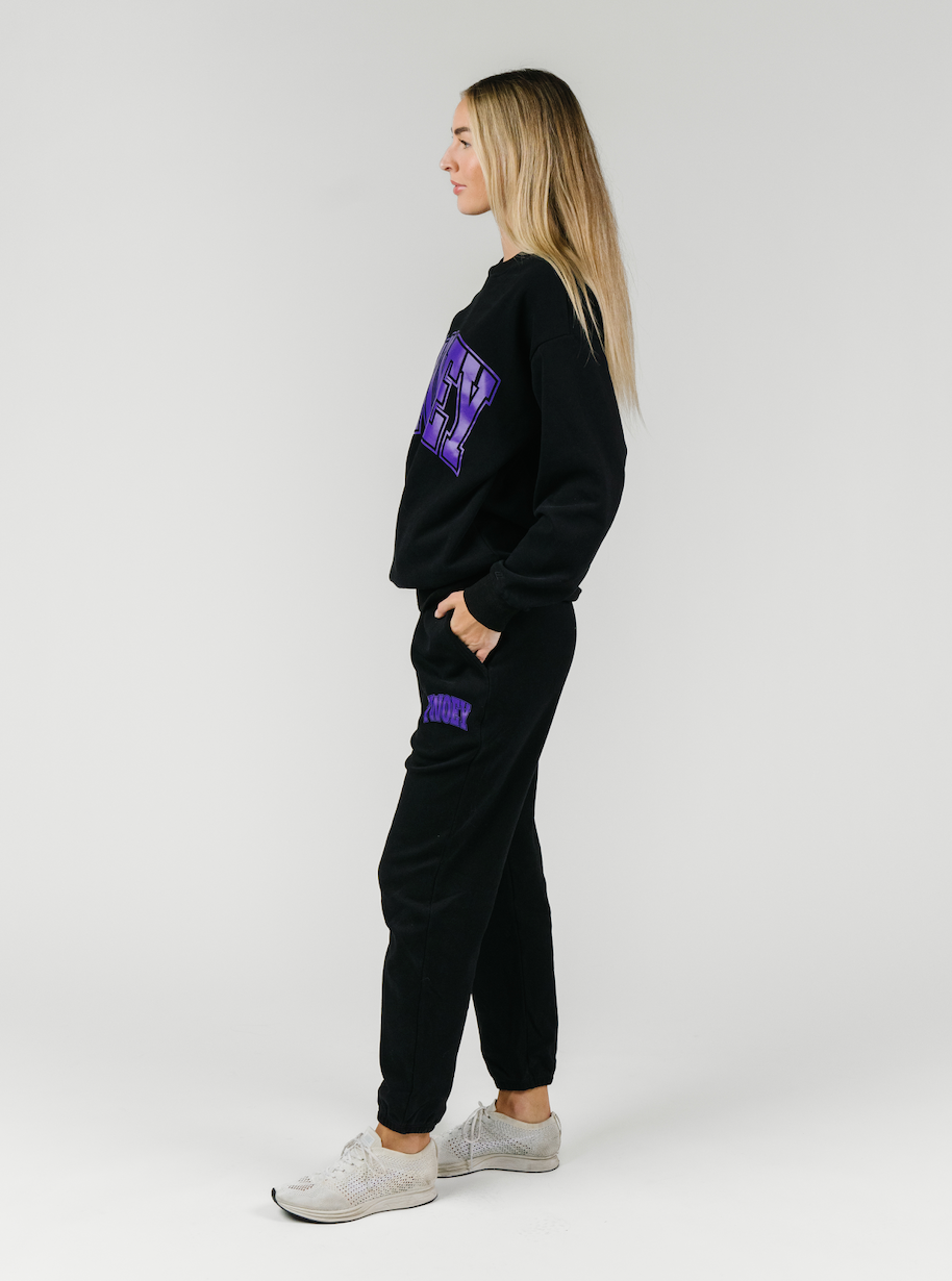 Twoey Black Crewneck Sweatshirt